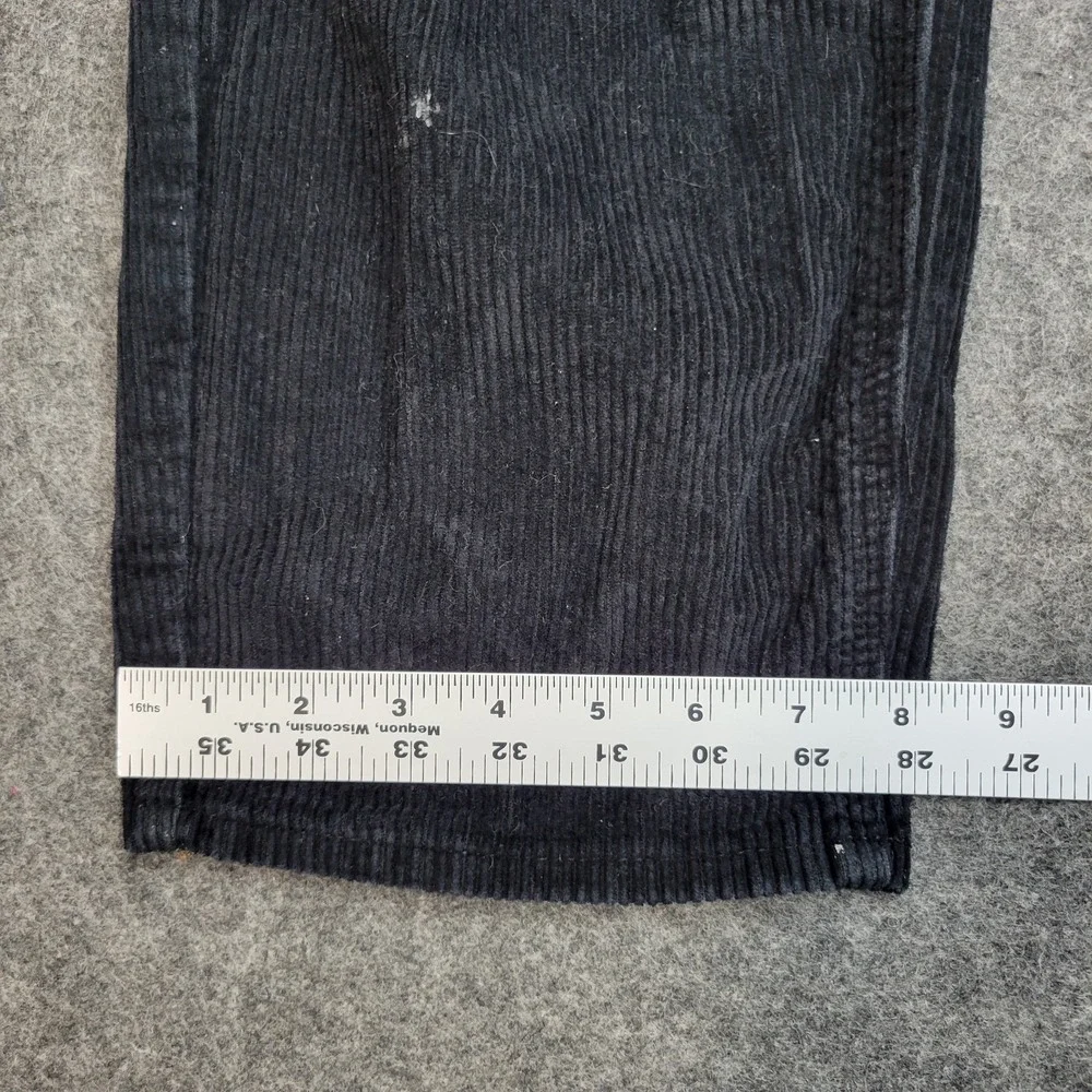 Empyre Pants Mens 30 Black Corduroy Stretch Y2K Flat Front Straight Leg Baggy
